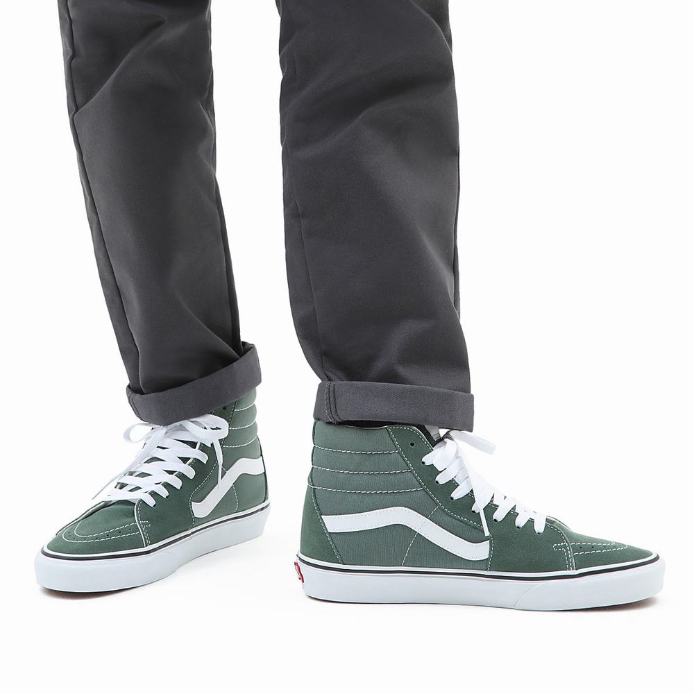 Men's Vans Sk8-Hi Sneakers Green | USA83176