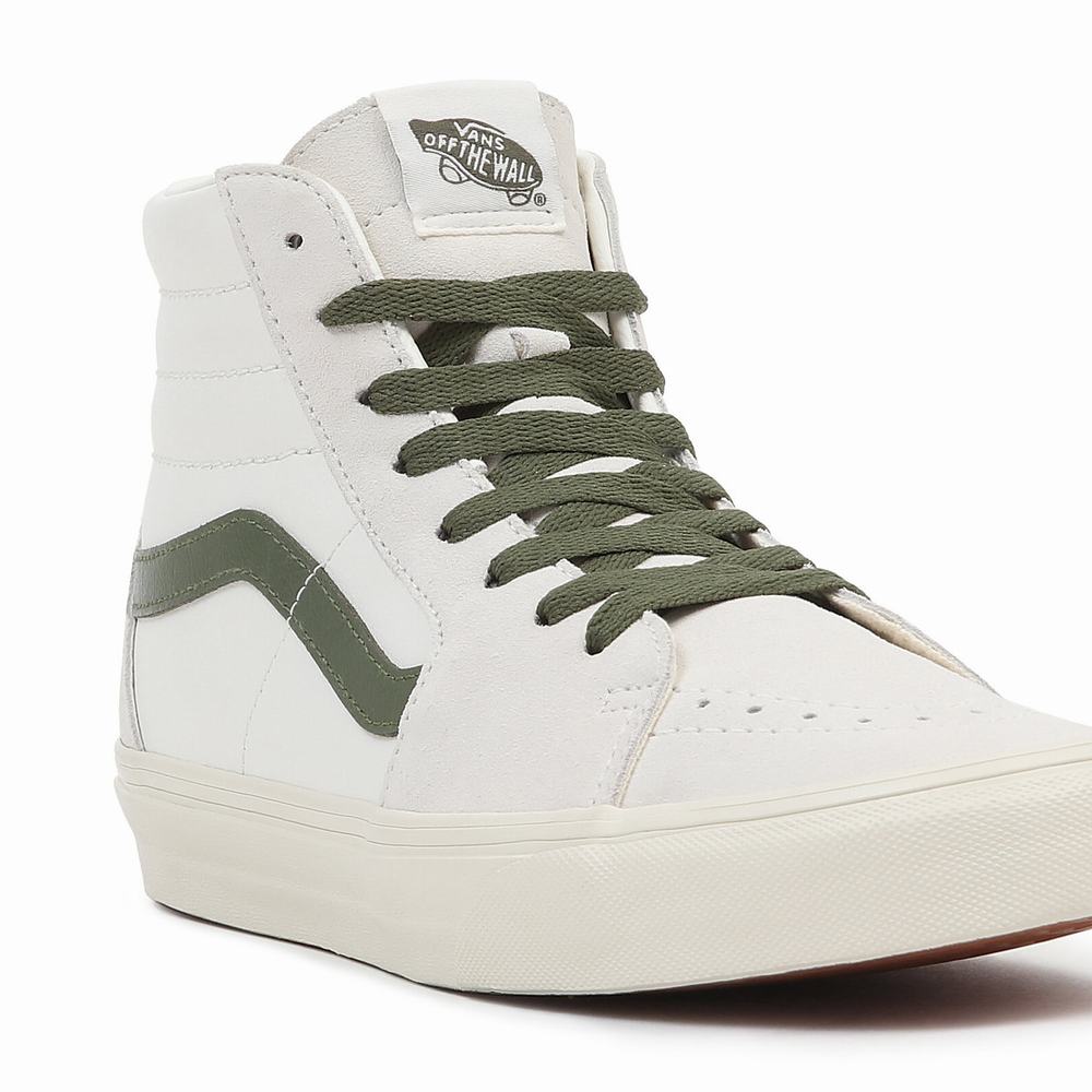 Men's Vans Sk8-Hi Sneakers Green / White | USA94052