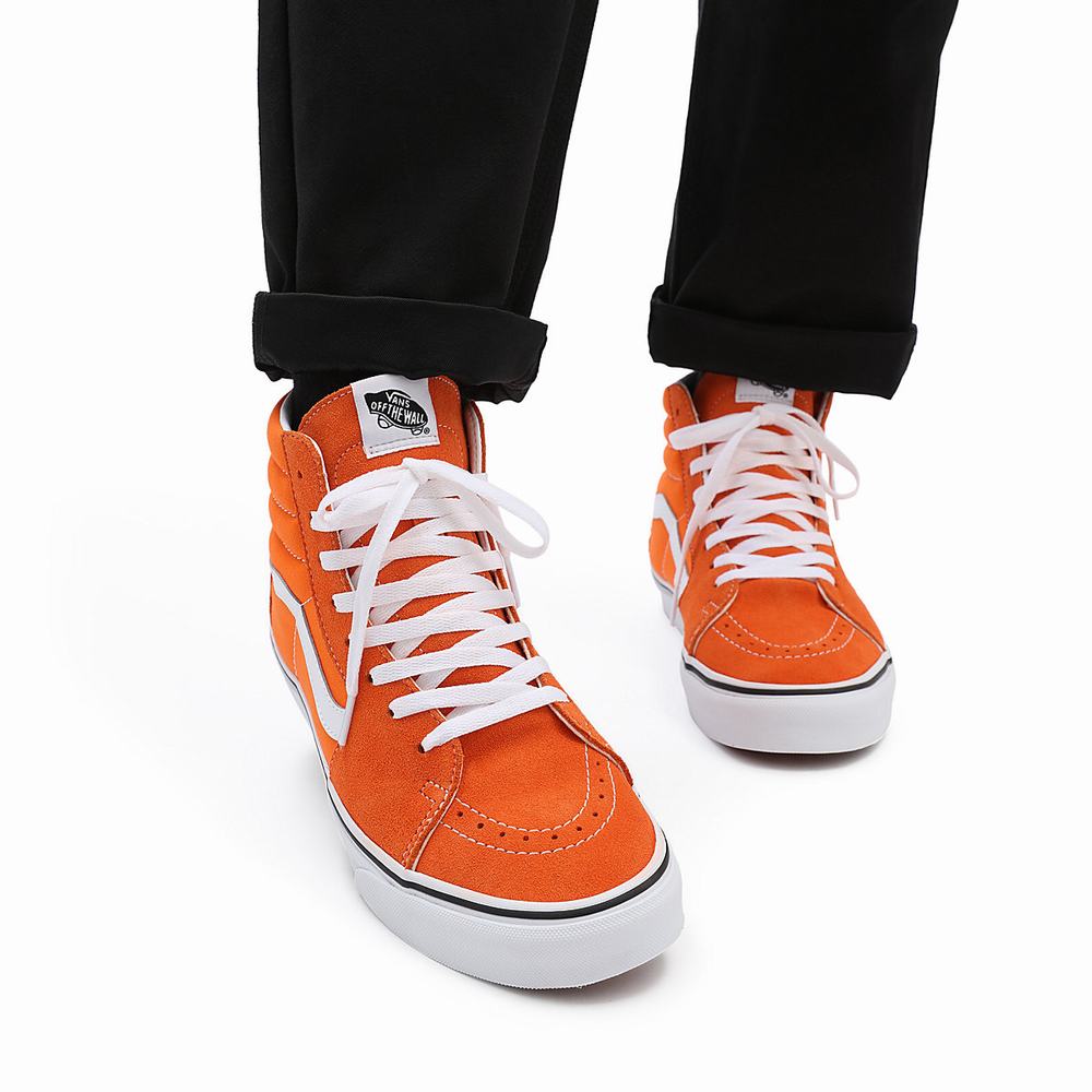 Men's Vans Sk8-Hi Sneakers Orange | USA36541