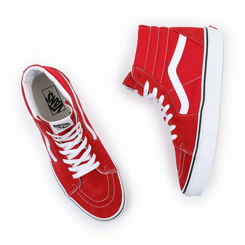 Men's Vans Sk8-Hi Sneakers Red | USA25836