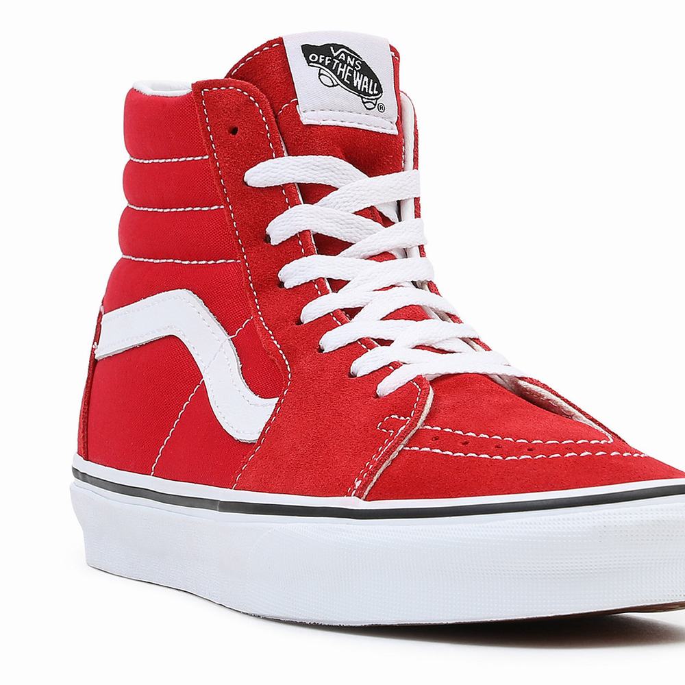 Men's Vans Sk8-Hi Sneakers Red | USA25836