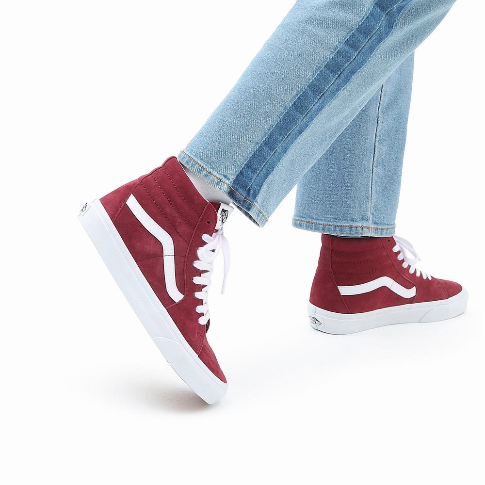 Men's Vans Sk8-Hi Sneakers Red | USA60789