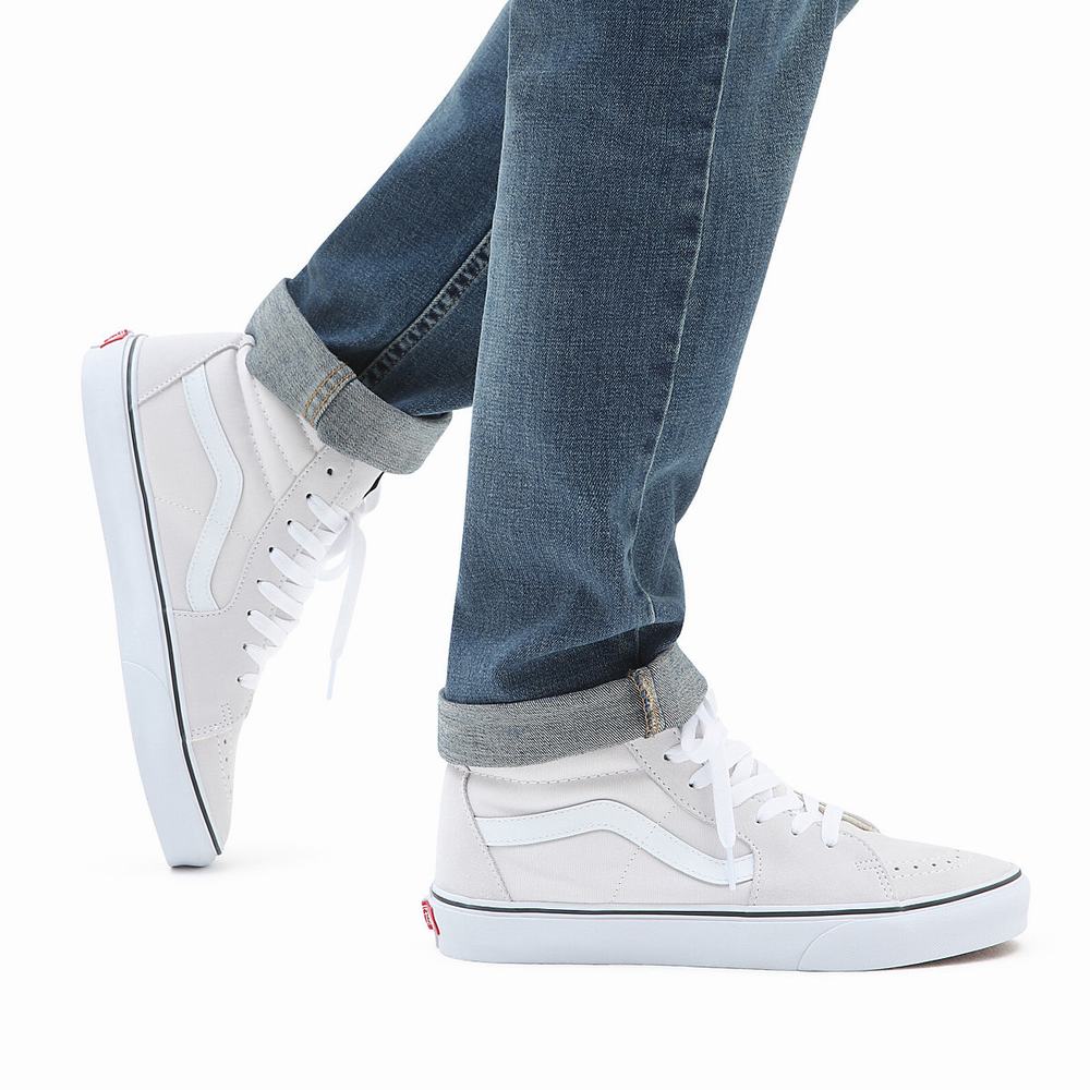 Men's Vans Sk8-Hi Sneakers White | USA58732