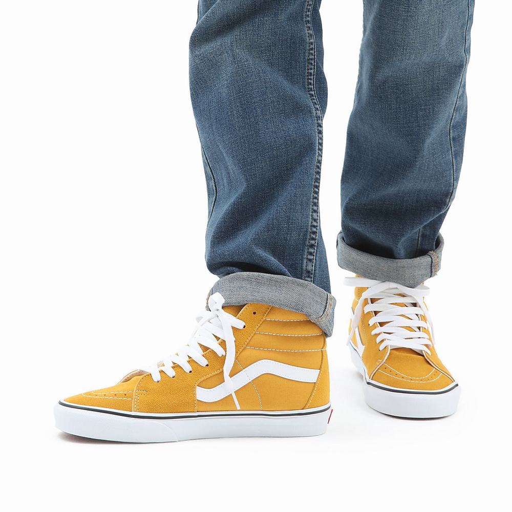 Men's Vans Sk8-Hi Sneakers Yellow | USA96082