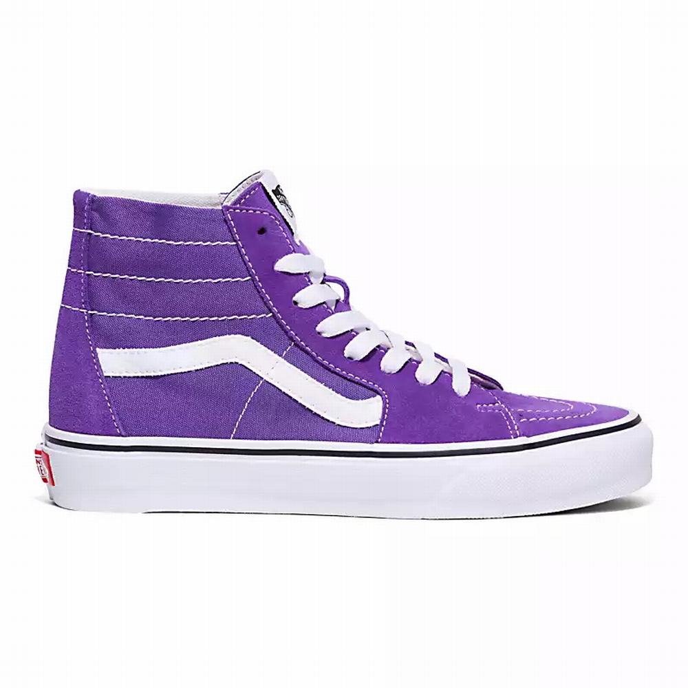 Men's Vans Sk8-Hi Tapered High Top Shoes Purple | USA62309