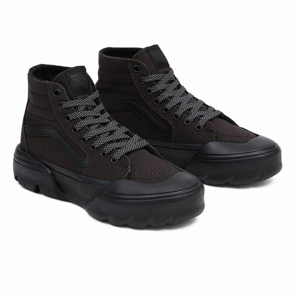 Men\'s Vans Sk8-Hi Tapered Modular Sneakers Black | USA56172