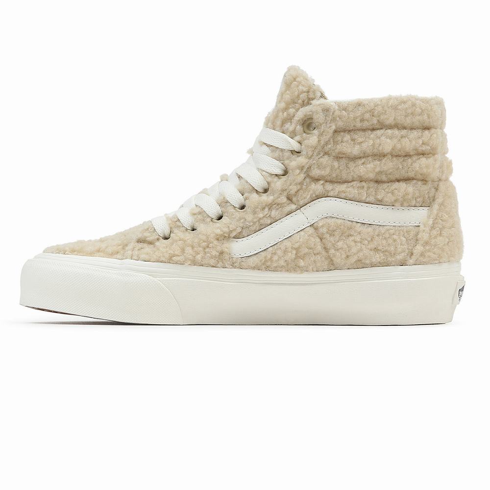 Men's Vans Sk8-Hi Tapered Sneakers Beige | USA37206