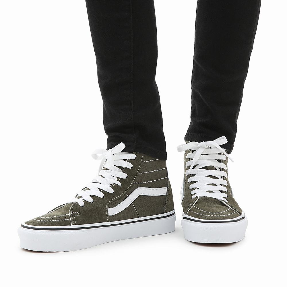 Men's Vans Sk8-Hi Tapered Sneakers Green | USA85097