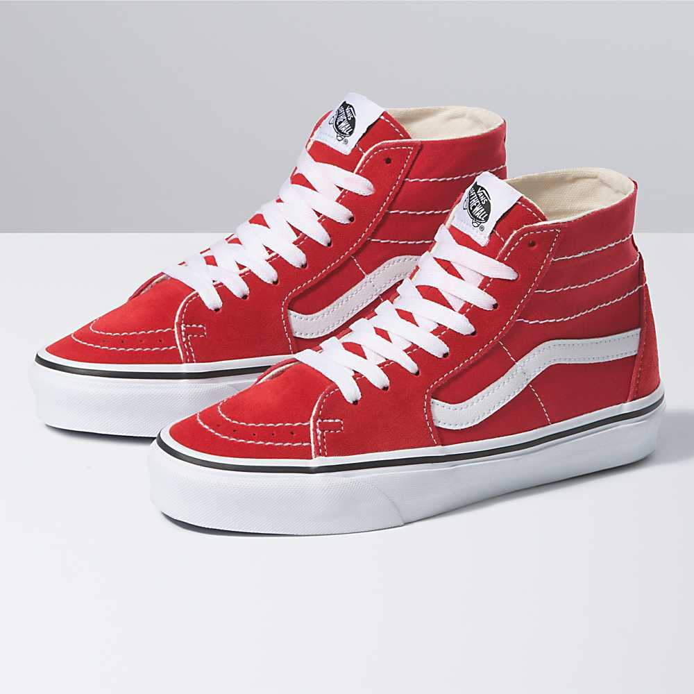 Men\'s Vans Sk8-Hi Tapered Sneakers Red / White | USA48037