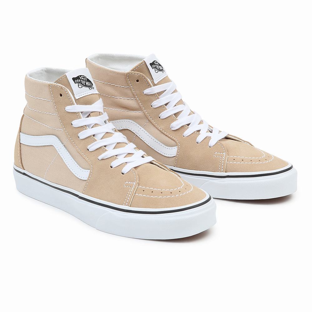 Men\'s Vans Sk8-Hi Tapered Sneakers White / Beige | USA48673