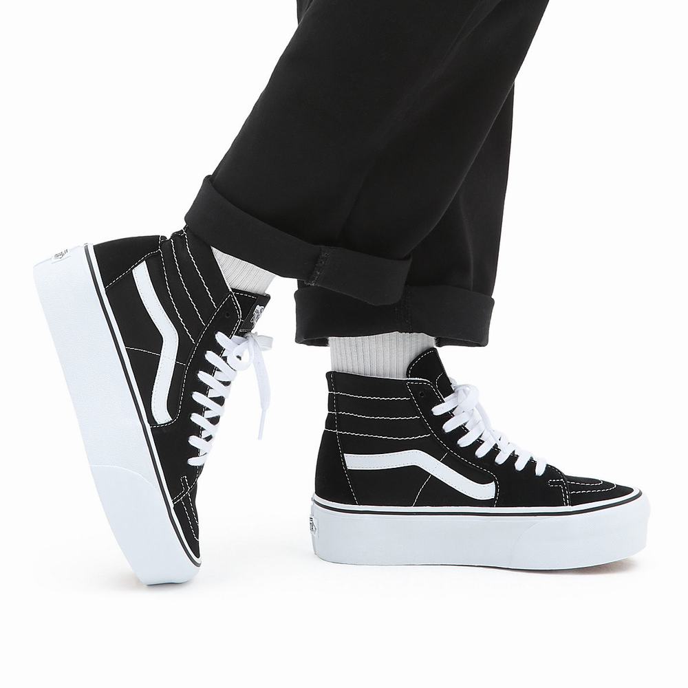 Men's Vans Sk8-Hi Tapered Stackform Sneakers Black | USA64312