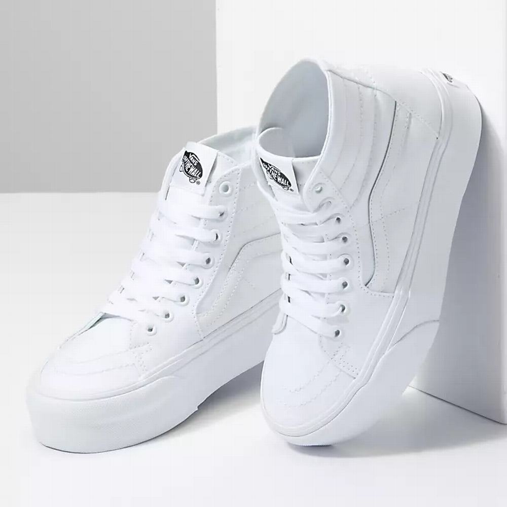 Men's Vans Sk8-Hi Tapered Stackform Sneakers White | USA86319