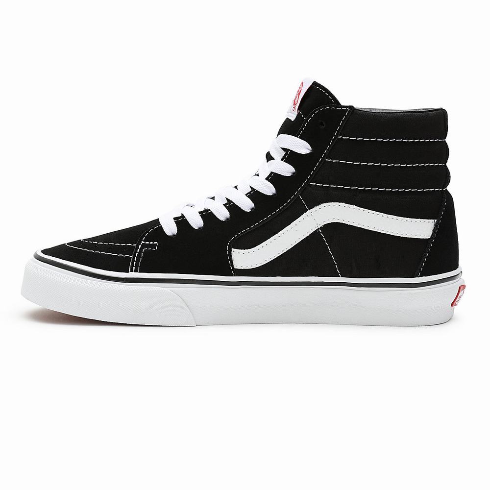 Men's Vans Sk8-Hi Wide Fit Sneakers Black | USA86531