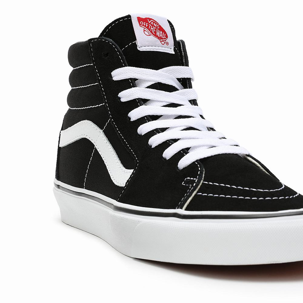 Men's Vans Sk8-Hi Wide Fit Sneakers Black | USA86531