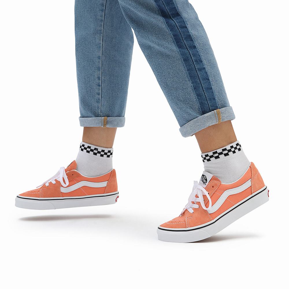 Men's Vans Sk8-Low Sneakers Orange | USA37615