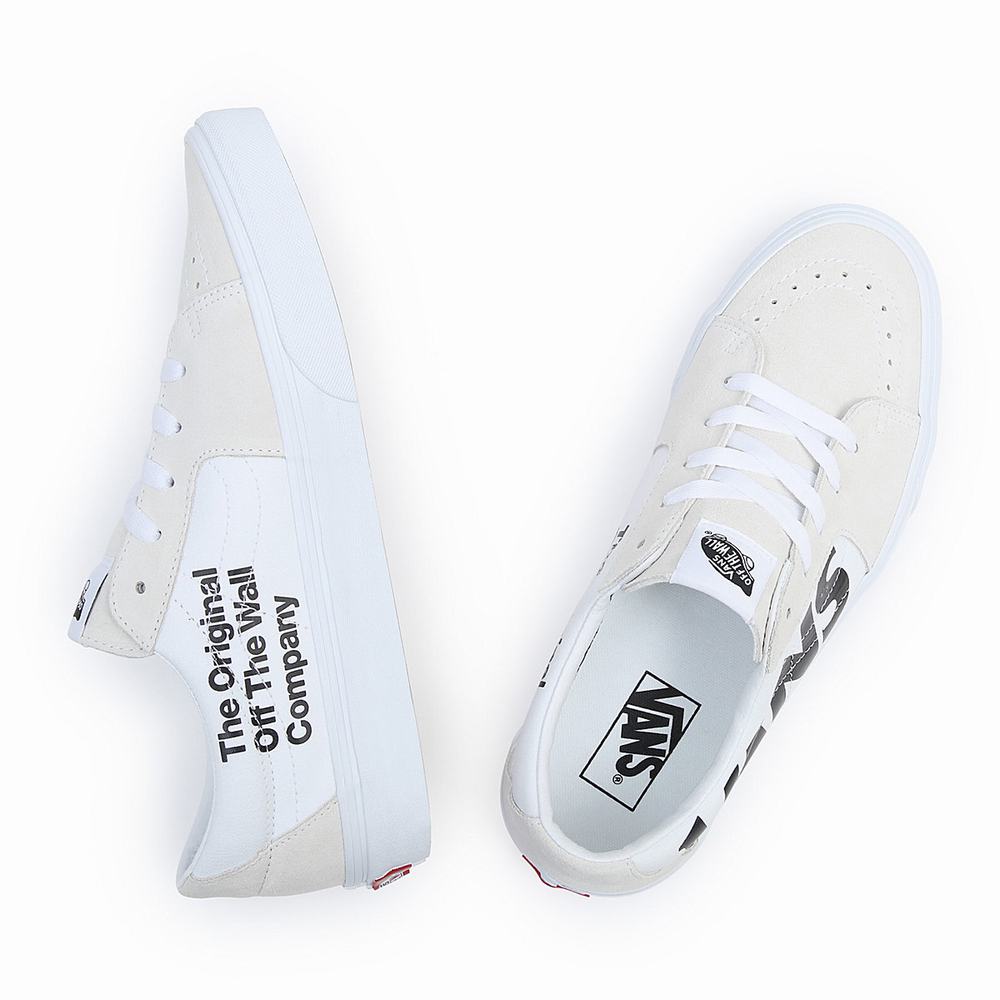 Men's Vans Sk8-Low Sneakers White | USA46205