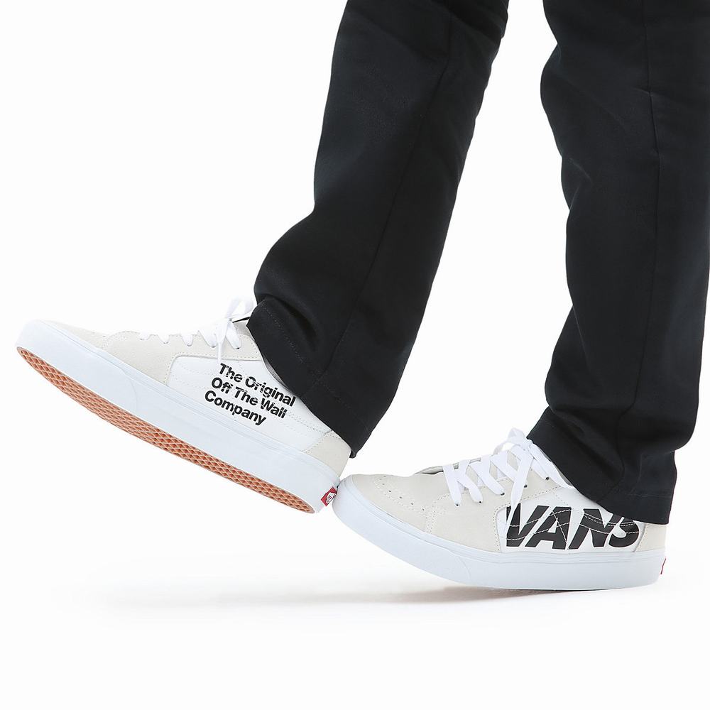 Men's Vans Sk8-Low Sneakers White | USA46205