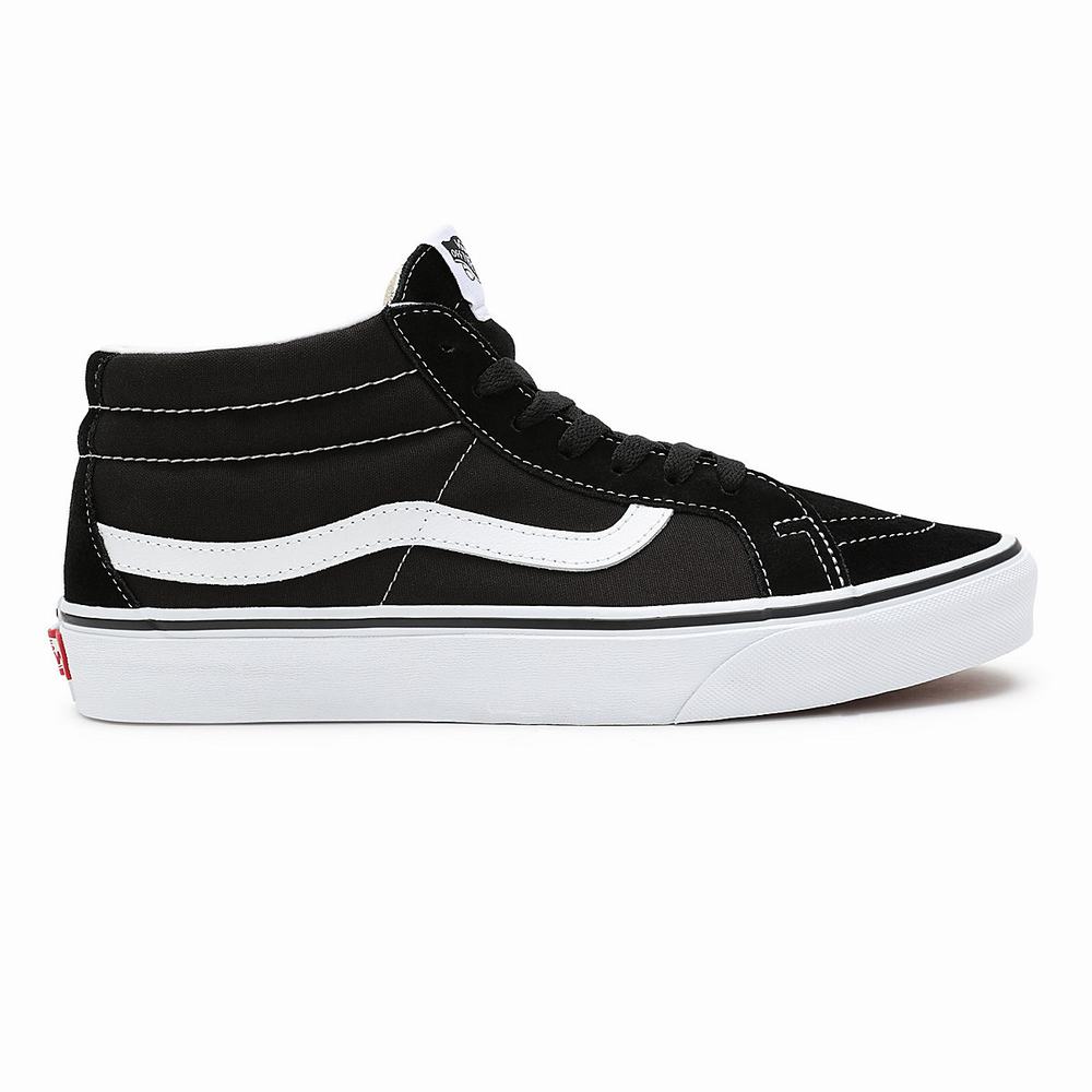 Men's Vans Sk8-Mid Reissue Sneakers Black | USA47306