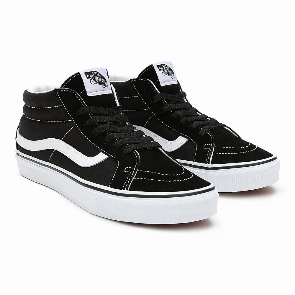 Men\'s Vans Sk8-Mid Reissue Sneakers Black | USA47306