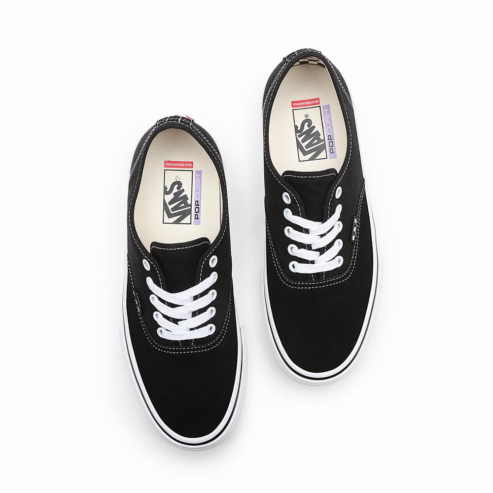 Men's Vans Skate Authentic Sneakers Black | USA05821