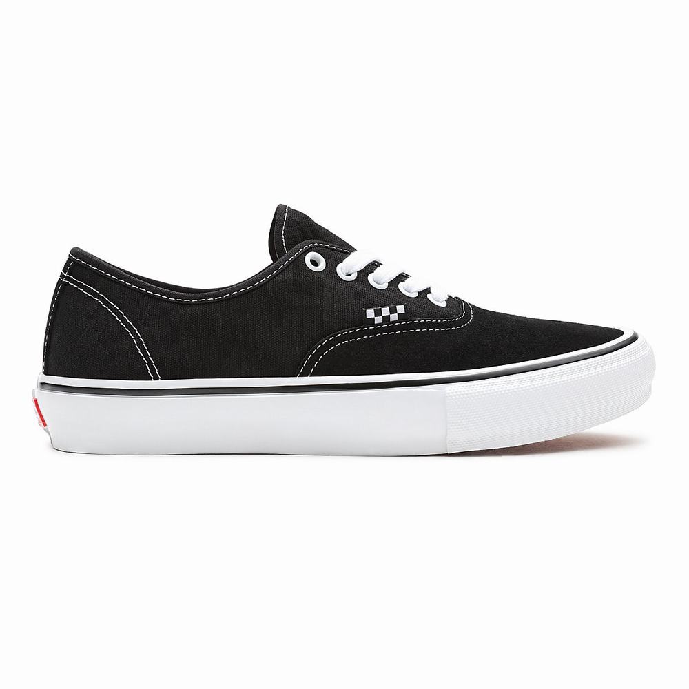 Men's Vans Skate Authentic Sneakers Black | USA05821