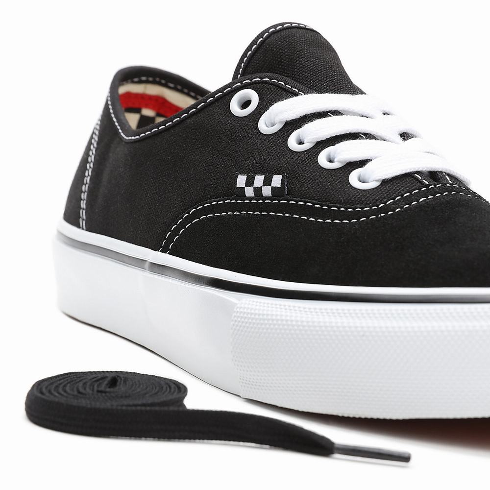 Men's Vans Skate Authentic Sneakers Black | USA05821