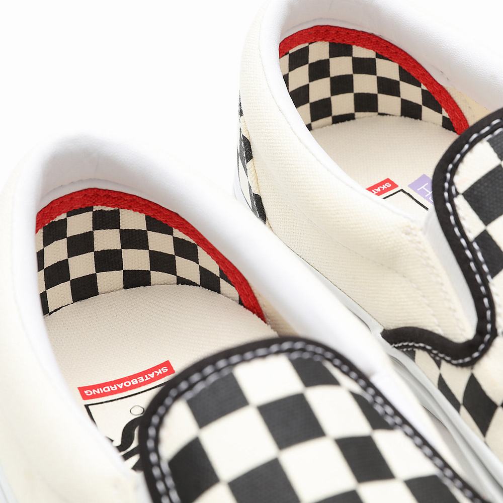 Men's Vans Skate Checkerboard Slip On Shoes White | USA92041