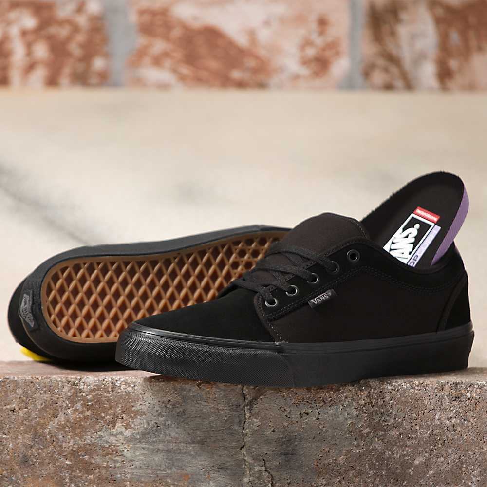 Men\'s Vans Skate Chukka Skate Shoes Black | USA72530