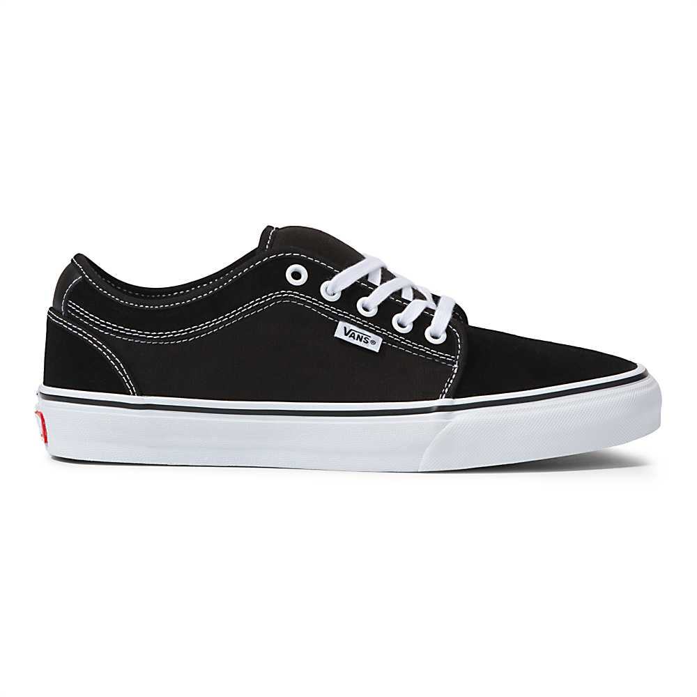 Men's Vans Skate Chukka Skate Shoes Black / White | USA73205