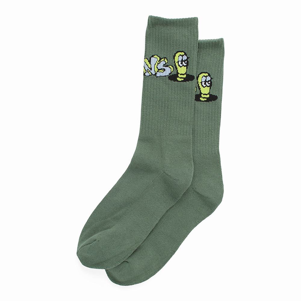 Men's Vans Skate Classics Crew (1 pair) Socks Green | USA83910