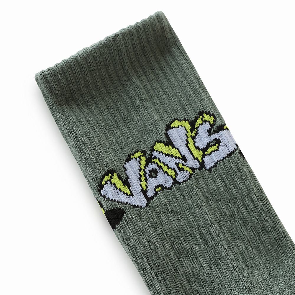 Men's Vans Skate Classics Crew (1 pair) Socks Green | USA83910