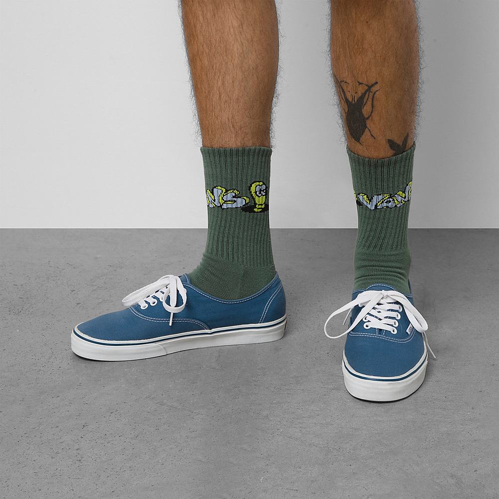 Men\'s Vans Skate Classics Crew (1 pair) Socks Green | USA83910