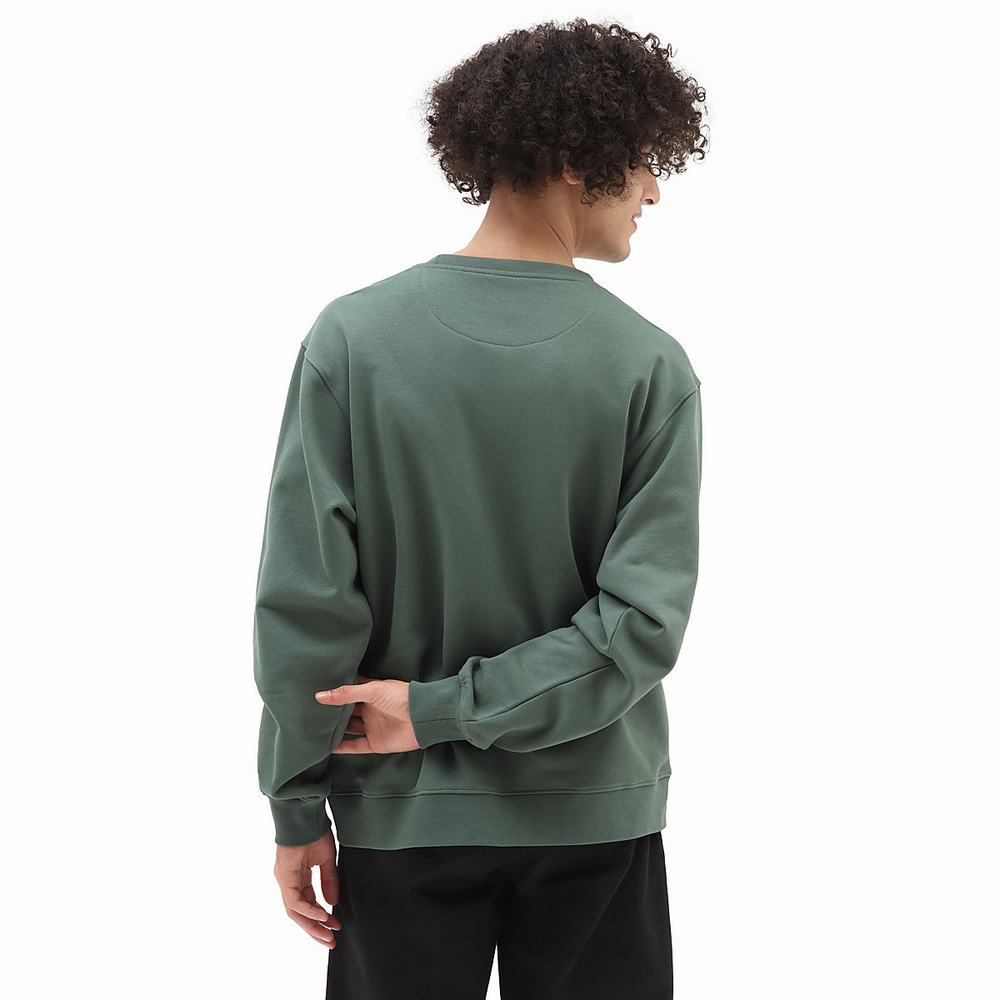 Men's Vans Skate Classics Crew Sweatshirts Green | USA19074