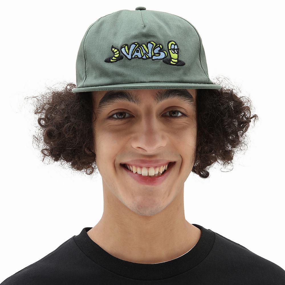 Men's Vans Skate Classics Shallow Unstructured Hats Green | USA92170