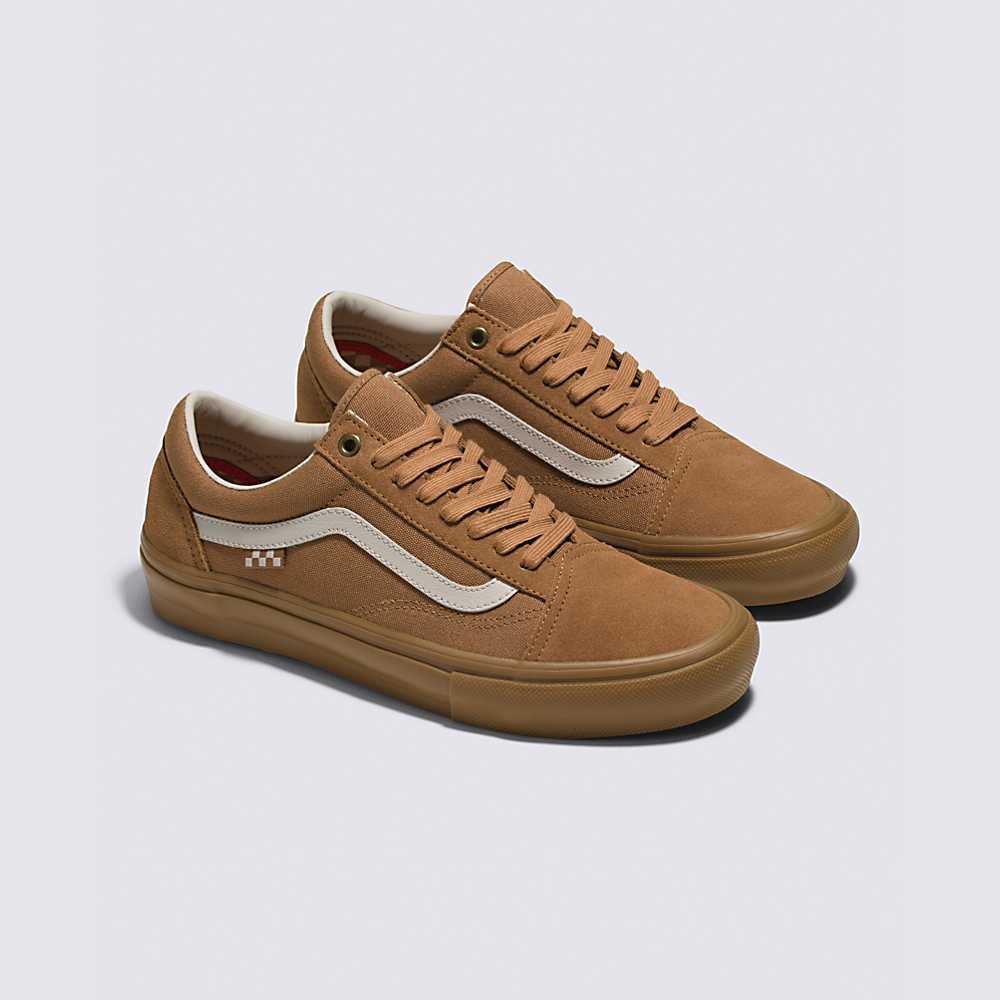 Men's Vans Skate Old Skool Skate Shoes Light Brown | USA57436