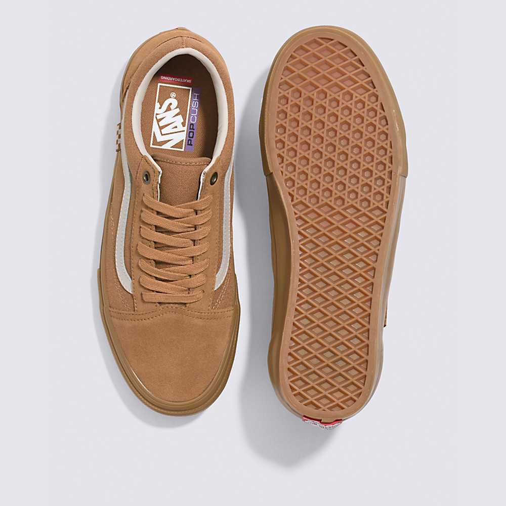 Men's Vans Skate Old Skool Skate Shoes Light Brown | USA57436