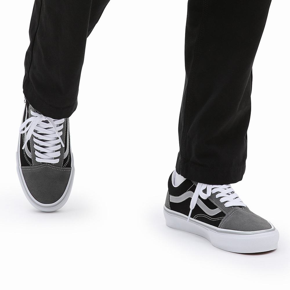 Men's Vans Skate Old Skool Sneakers Black / Grey | USA51098