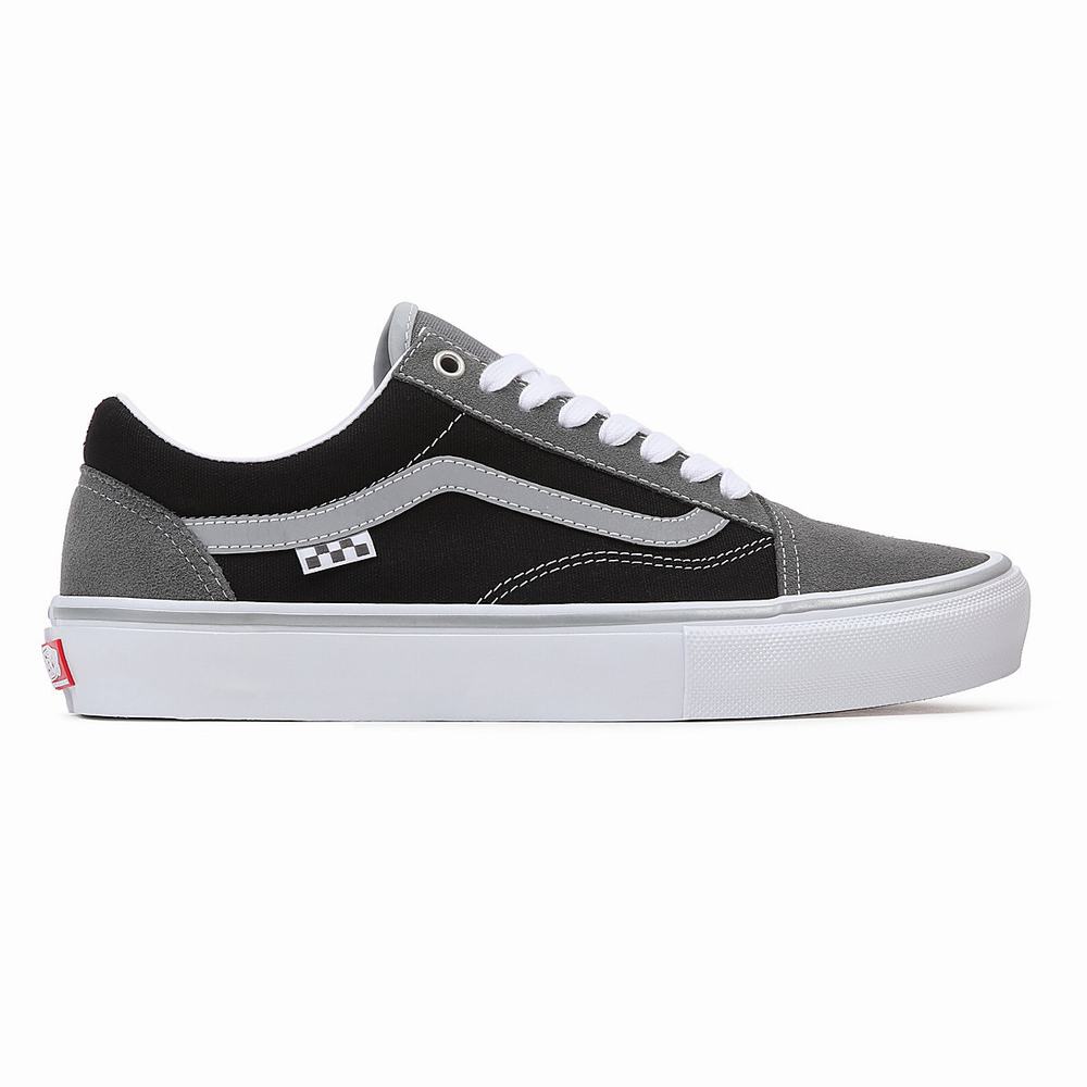 Men's Vans Skate Old Skool Sneakers Black / Grey | USA51098