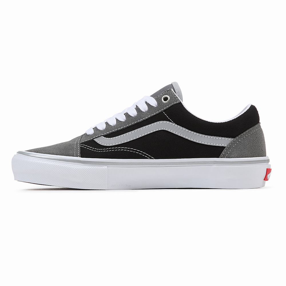 Men's Vans Skate Old Skool Sneakers Black / Grey | USA51098