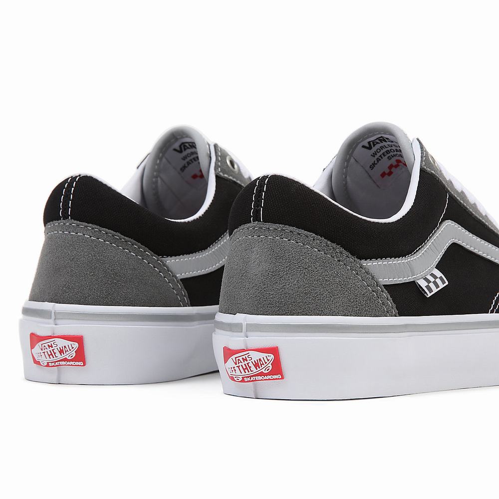 Men's Vans Skate Old Skool Sneakers Black / Grey | USA51098