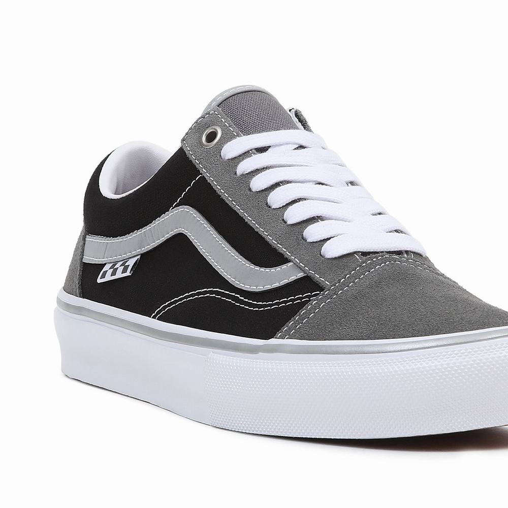 Men's Vans Skate Old Skool Sneakers Black / Grey | USA51098