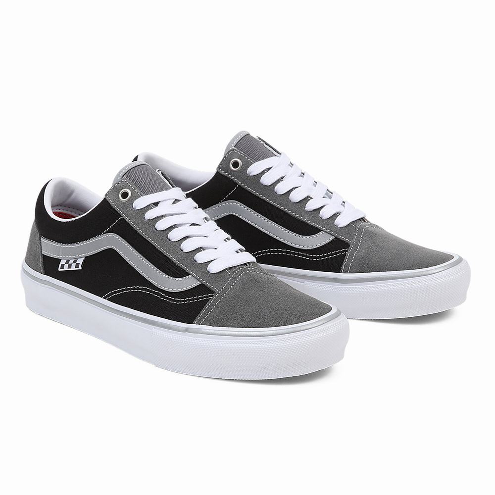 Men\'s Vans Skate Old Skool Sneakers Black / Grey | USA51098