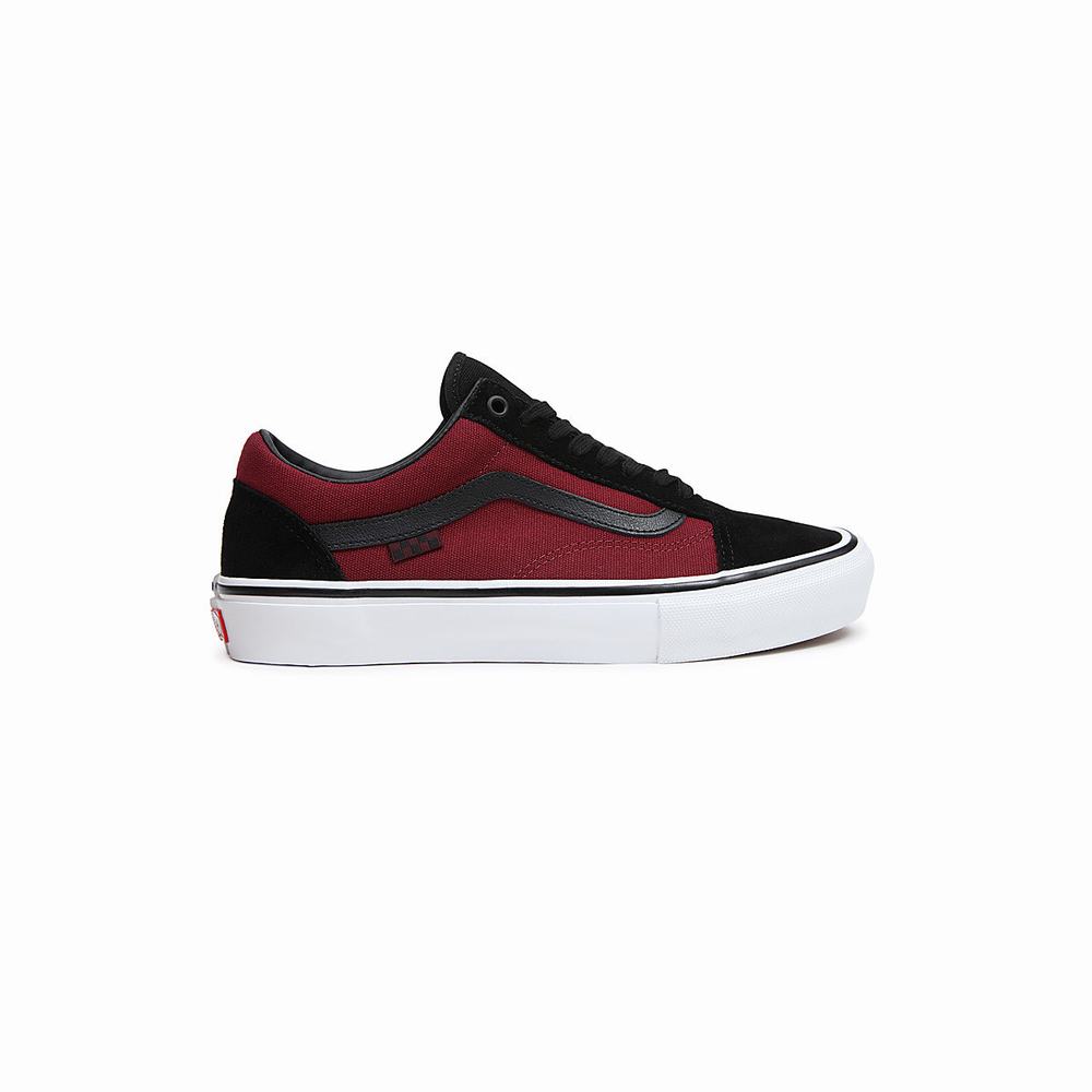 Men's Vans Skate Old Skool Sneakers Black / Red | USA68017