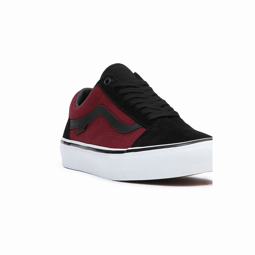 Men's Vans Skate Old Skool Sneakers Black / Red | USA68017