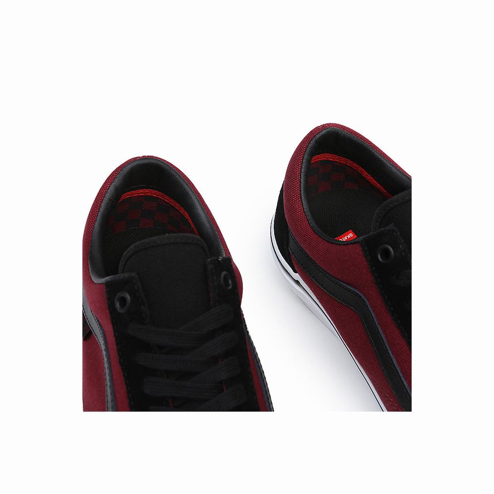 Men's Vans Skate Old Skool Sneakers Black / Red | USA68017