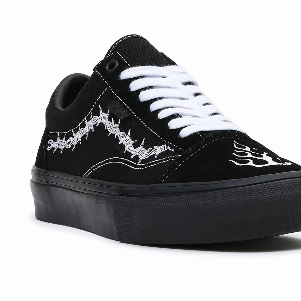 Men's Vans Skate Old Skool Sneakers Black | USA79164