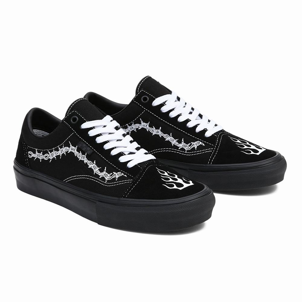 Men\'s Vans Skate Old Skool Sneakers Black | USA79164