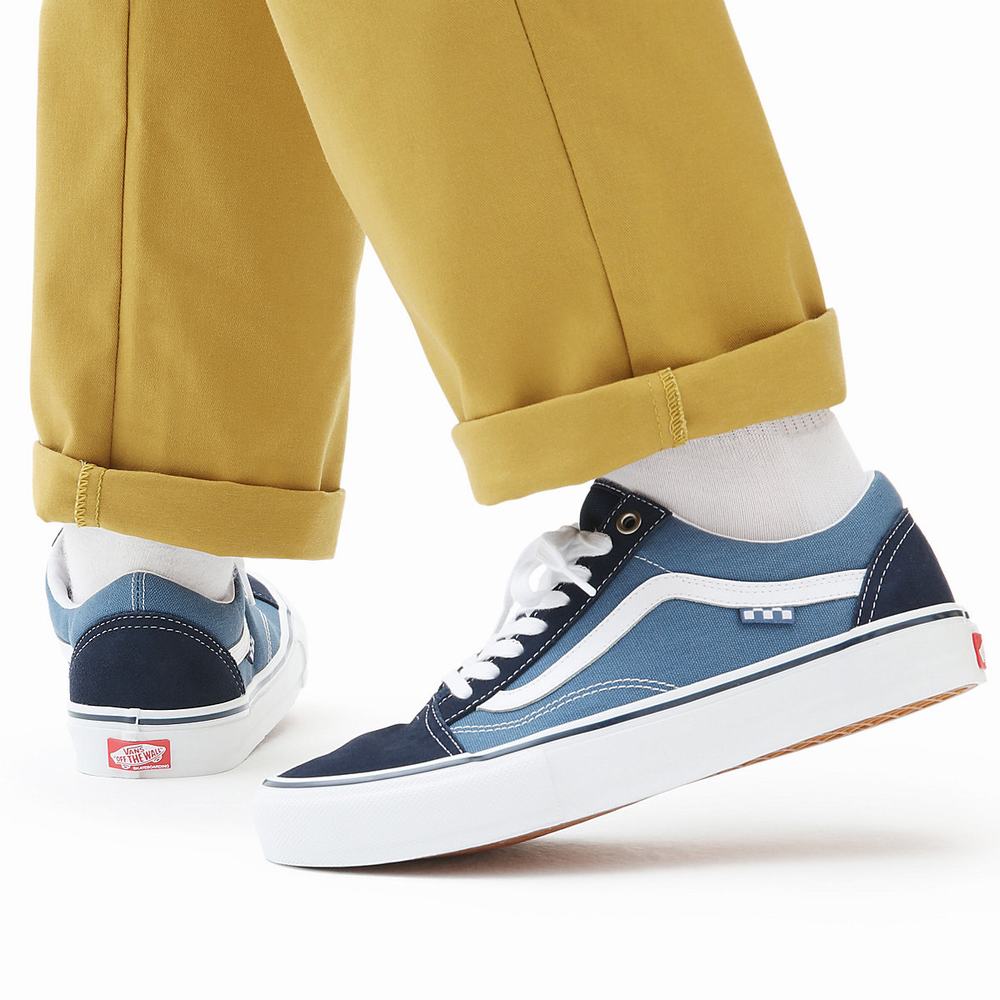 Men's Vans Skate Old Skool Sneakers Blue / Navy | USA68204