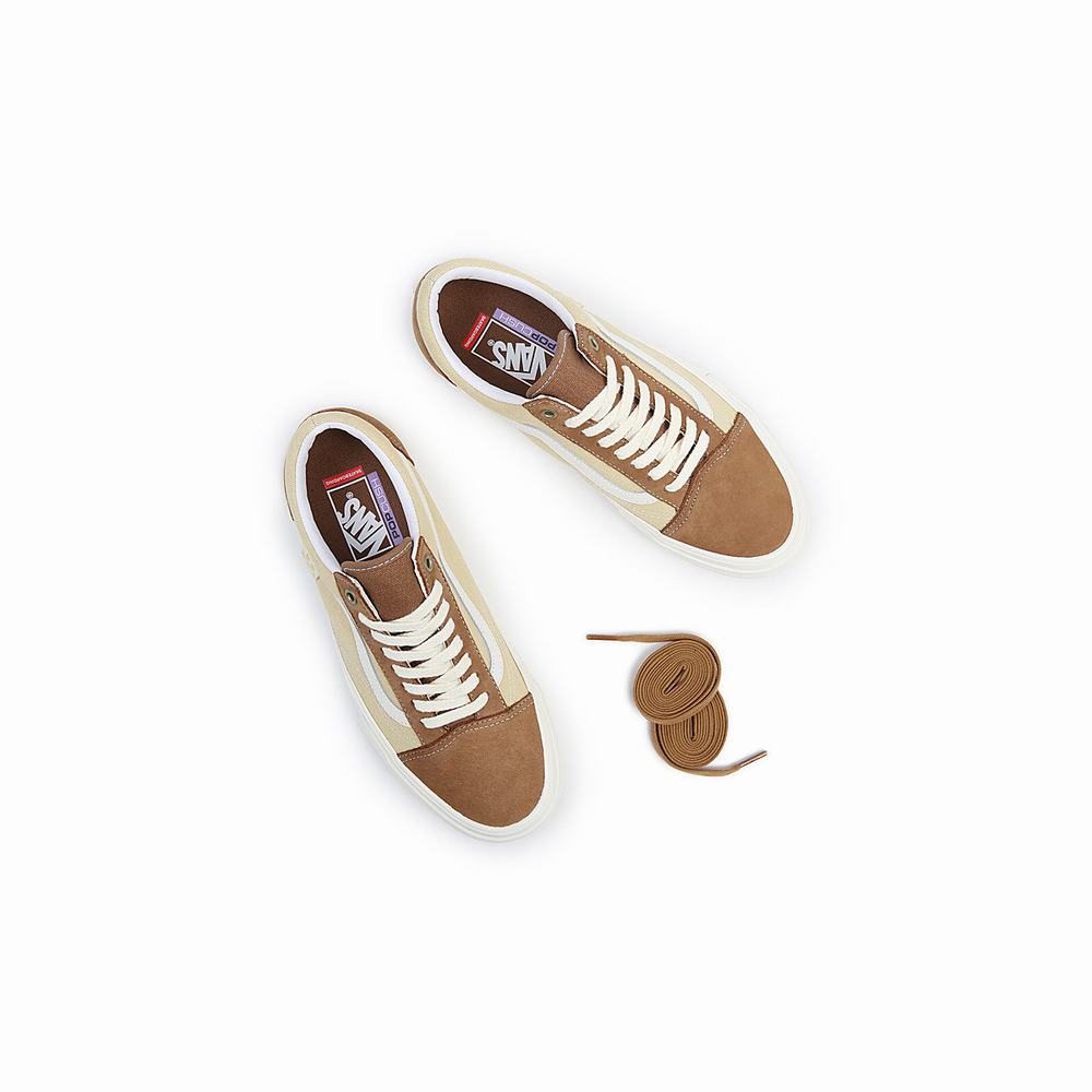 Men's Vans Skate Old Skool Sneakers Brown | USA79514