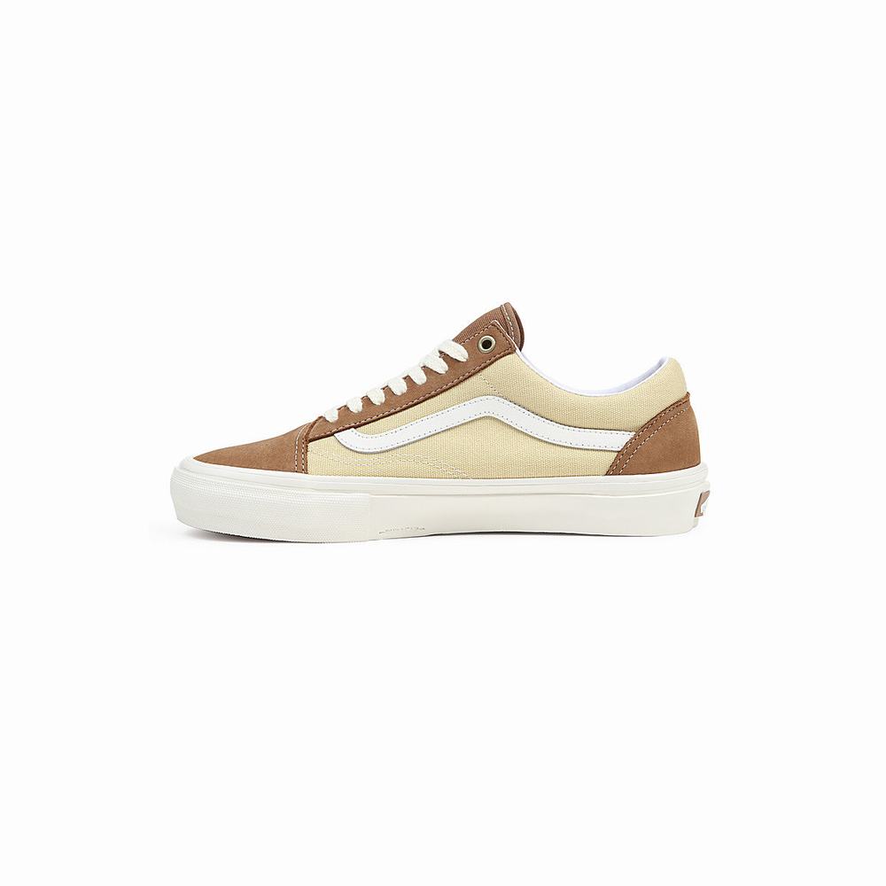 Men's Vans Skate Old Skool Sneakers Brown | USA79514